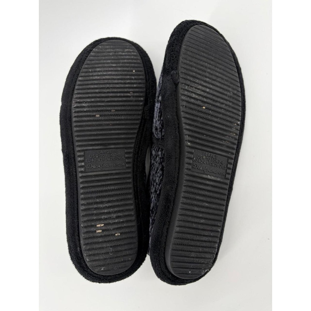 Dearfoams Chenille A-Line Slipper, Black, Women's Size Large (9-10) - Picture 5 of 7